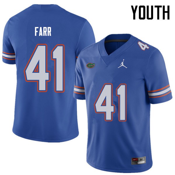 Jordan Brand Youth #41 Ryan Farr Florida Gators College Football Jersey Royal
